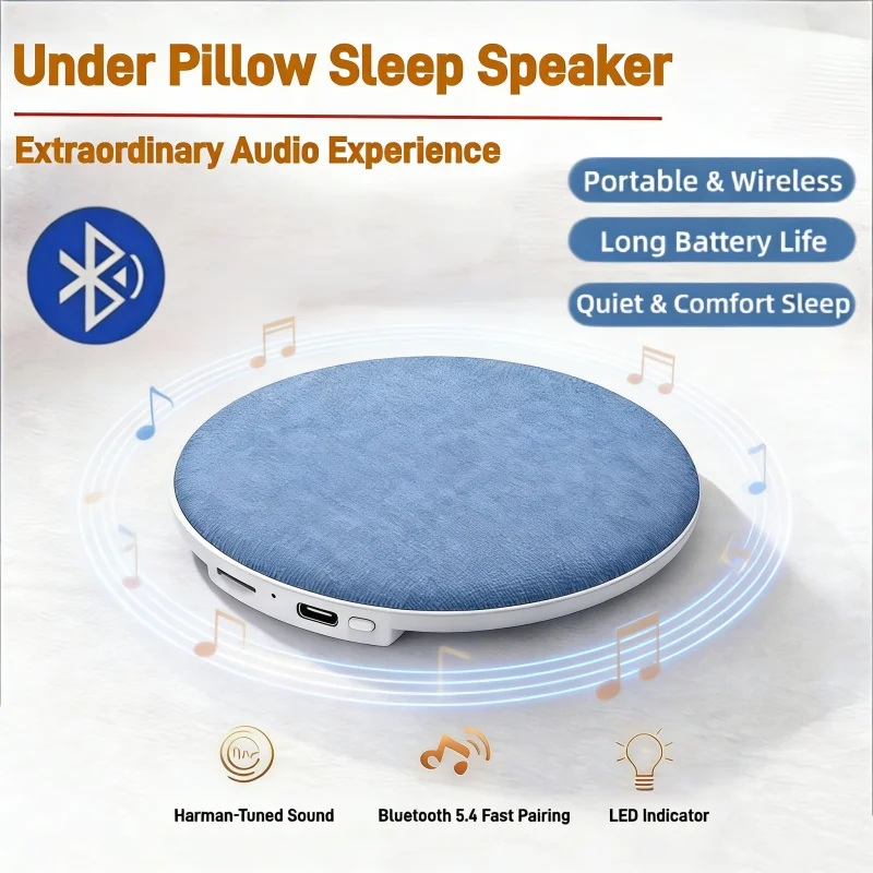 High Dynamic Sound Quality Bluetooth Speaker Bedside Sleep-enhancing Audio Ultrasonic Pillow-top Sleep Aid Speaker 2026 NEW