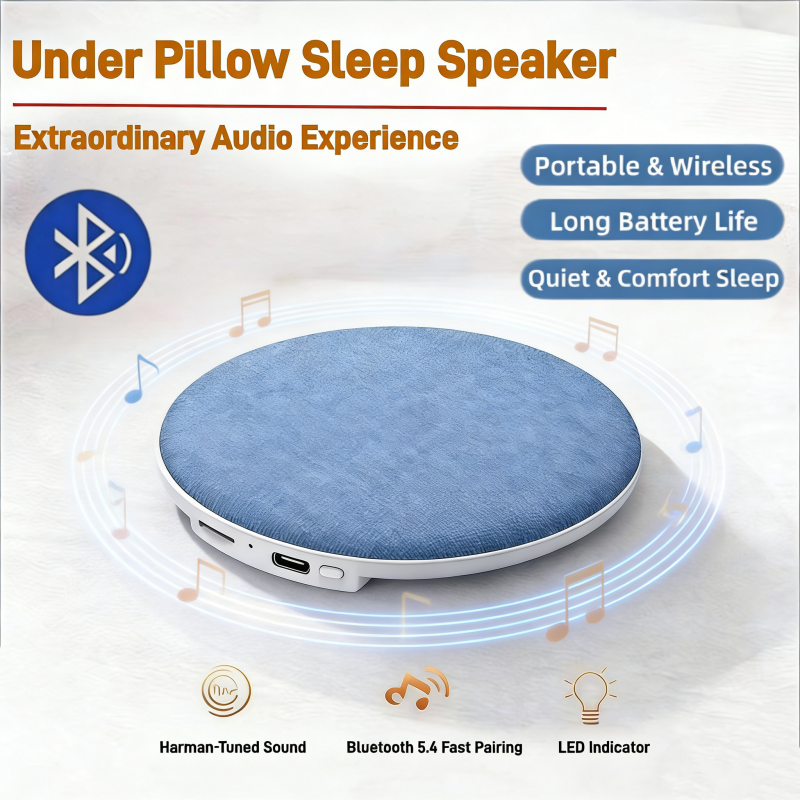  High Dynamic Sound Quality Bluetooth Speaker Bedside Sleep-enhancing Audio Ultrasonic Pillow-top Sleep Aid Speaker 2026 NEW 