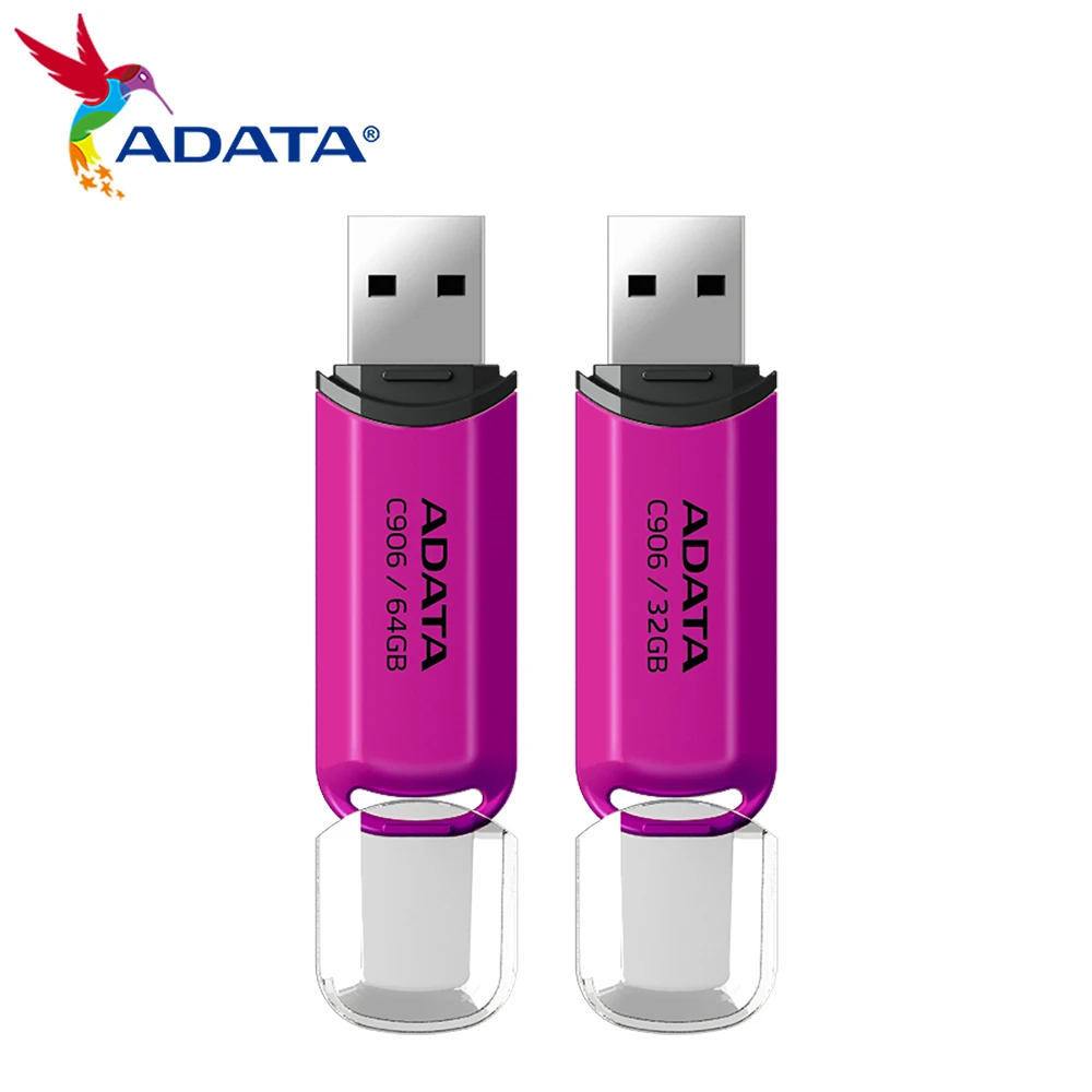 Original Adata Flash Drive C906 USB 2.0 Memory Stick Mini U Disk 32GB 64GB Pink Blue High Flash USB Pendrive Jumpdrive for PC