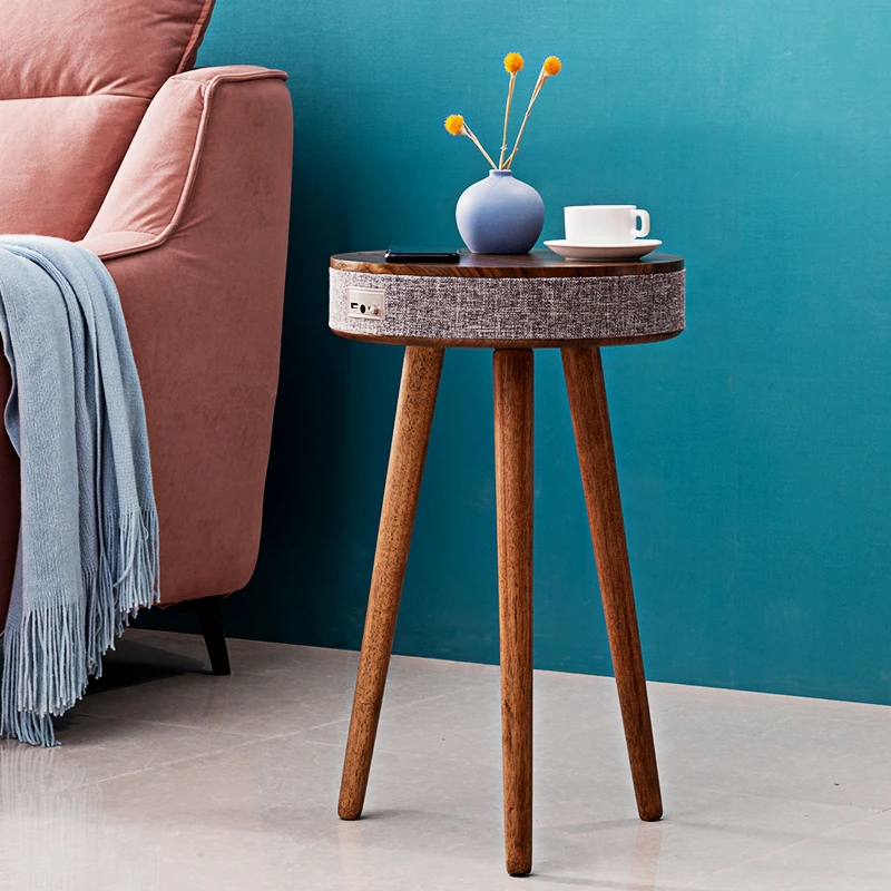 Wireless Charging Side Tables with Bluetooth Speaker High-End Audio End Table Portable Home Sound System Smart Sound Coffee Desk