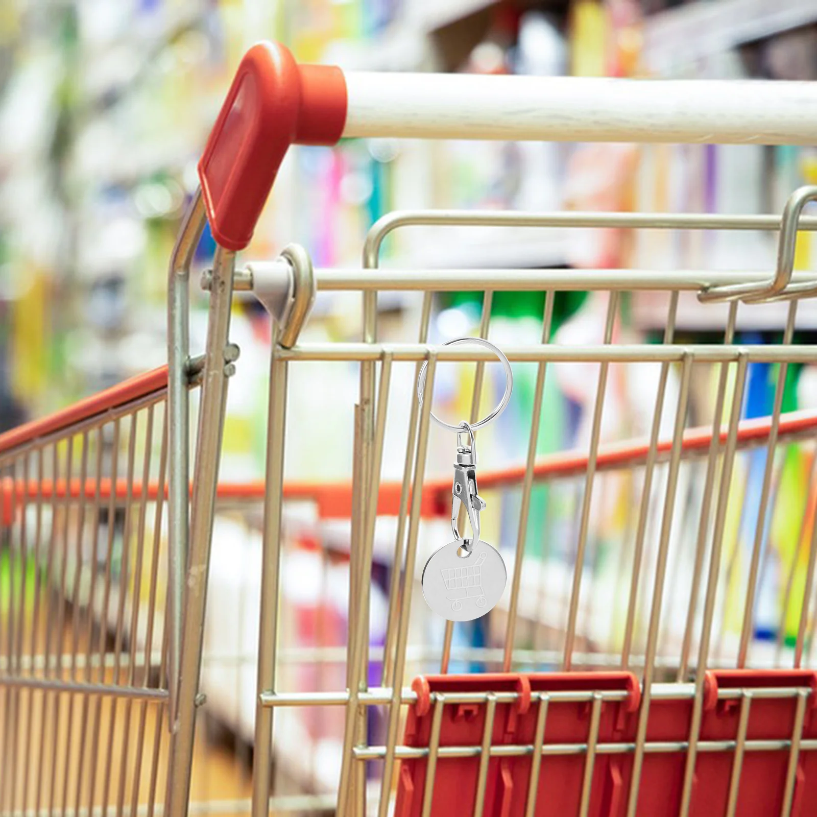 Shopping Trolley Token Keychain, pingente para supermercado carrinho chaveiro