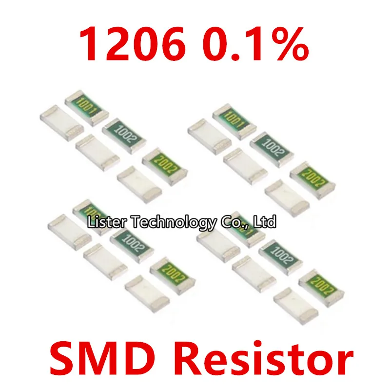50 SZTUK/lot NOWY Rezystor SMD 1206 0,1% 1R ~ 1M 1 10 100 150 220 330 ohm 1K 2.2K 10K 100K 0R 1R 10R 100R 150R 220R 330R 1M