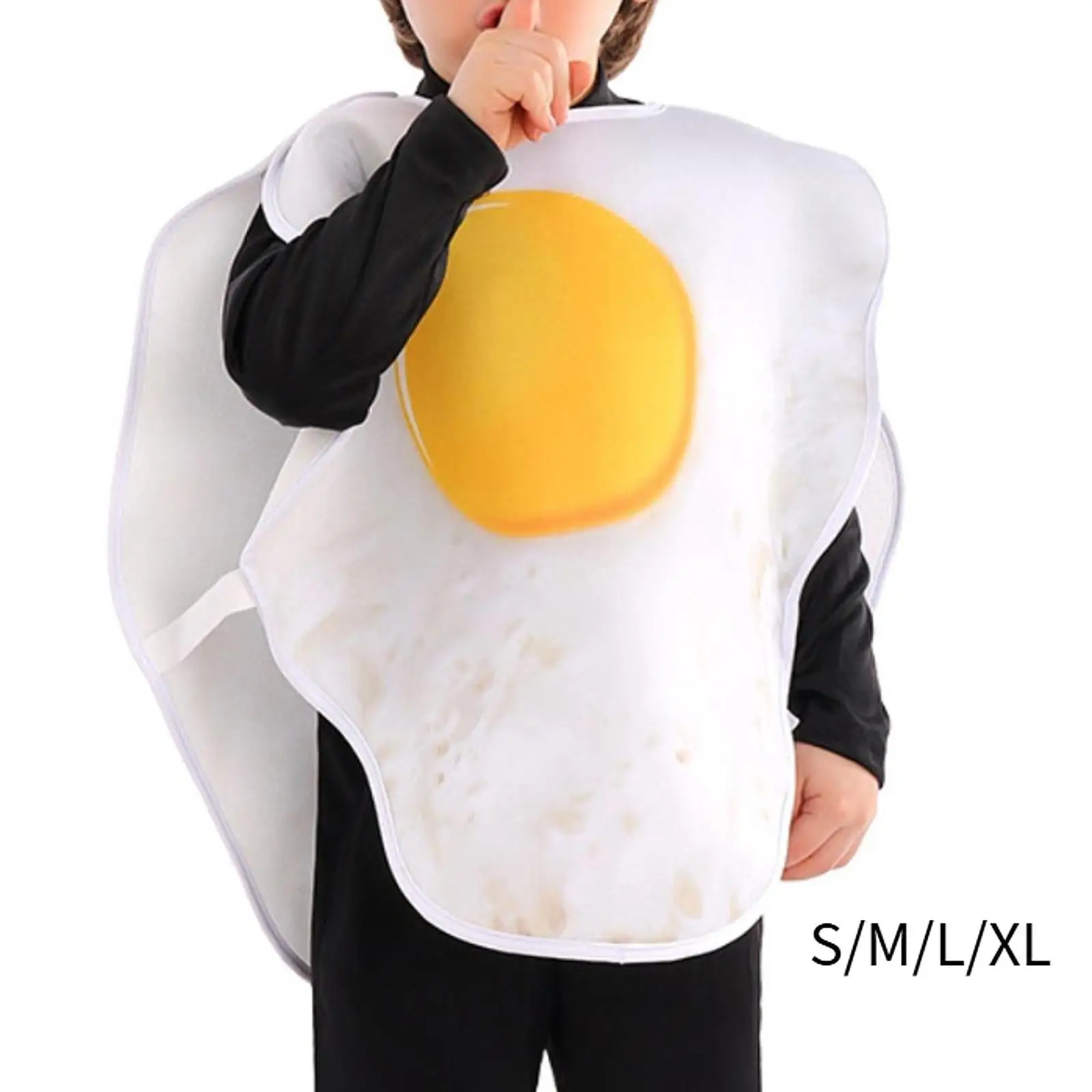 زي على شكل بيضة مقلية للأطفال، بدلة طعام مزخرفة إبداعية، زي تنكري للعطلات، عرض لعب الأدوار، حفلة عيد ميلاد تحت عنوان