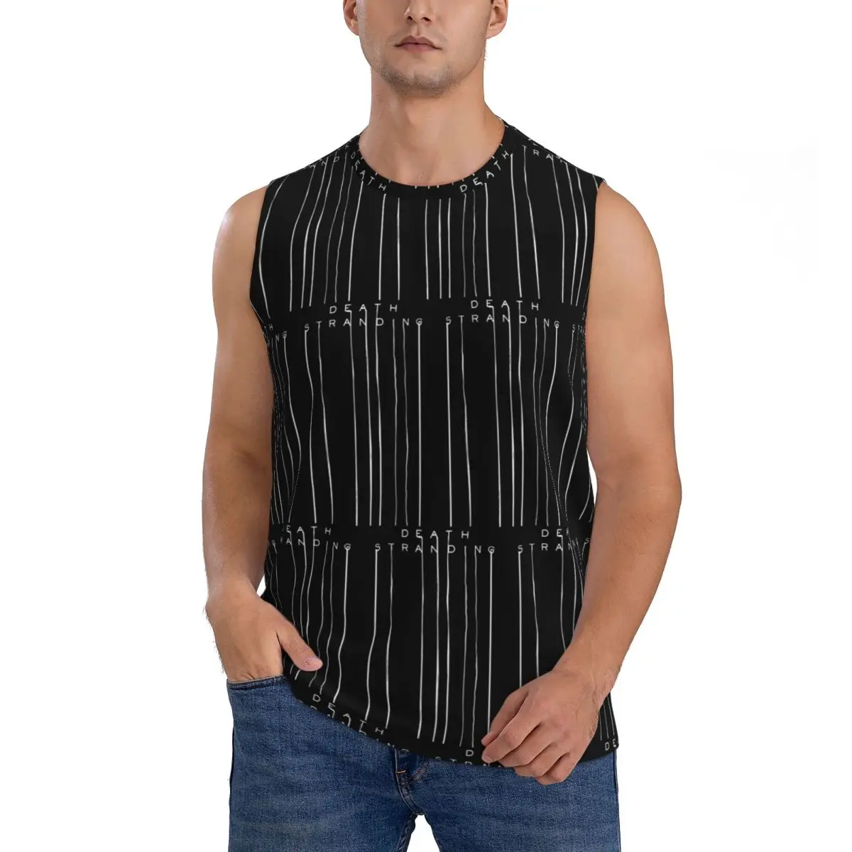 White Death Stranding Game For Fans Men Sleeveless Tank Tops Quick Dry Breathable Gym Fitness Running Summer Casual Sport Vest