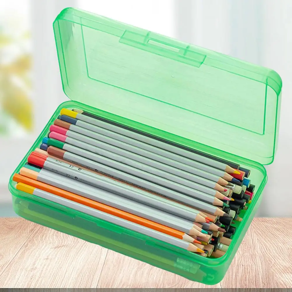 Transparent Pencil Case Pencil Pen Storage Box Versatile Clear Storage Organizer for Students Heavy Duty Large Capacity for Boys