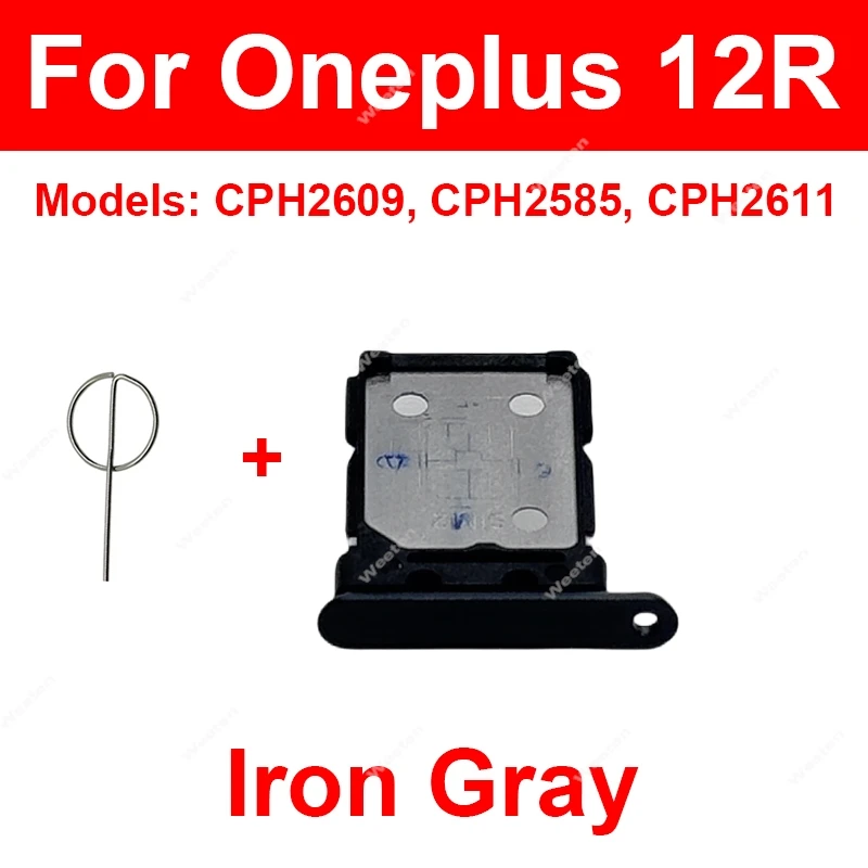 

For Oneplus OnePlus 1+ 12R CPH2609 CPH2585 CPH2611 5G SIM Card Tray Dual Sim Card Slot Adapter Card Reader Repair Parts