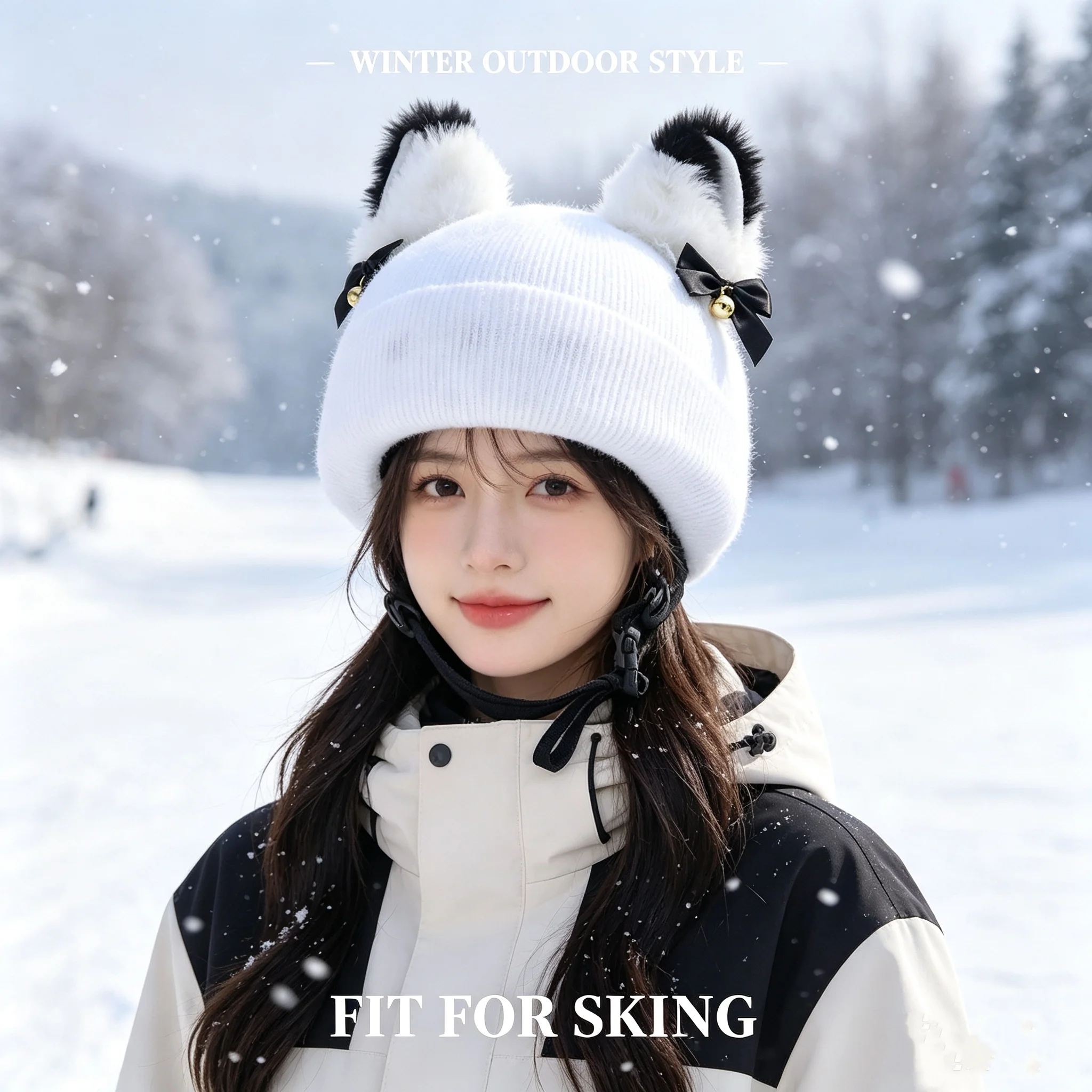 Cute Knitted Washable Ski Helmet Cover for Men Women, Snowboard Helmet Decor Accessories Outdoor Sports