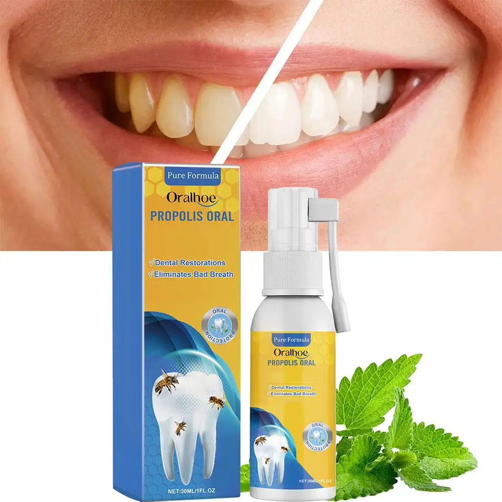 

30ml Propolis Oral Instant Treatment Spray Remove Oral Bad Breath Mouth Refreshing Odor Spray C6U6