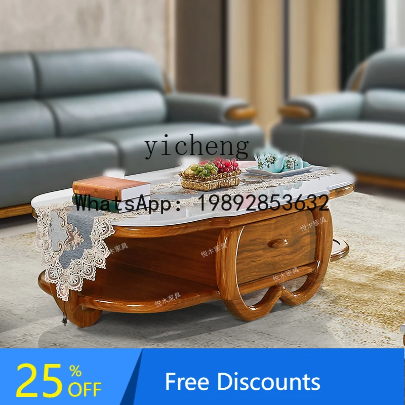 

Ebony Wood Coffee Table Living Room Solid Wood TV Cabinet Storage Home Use