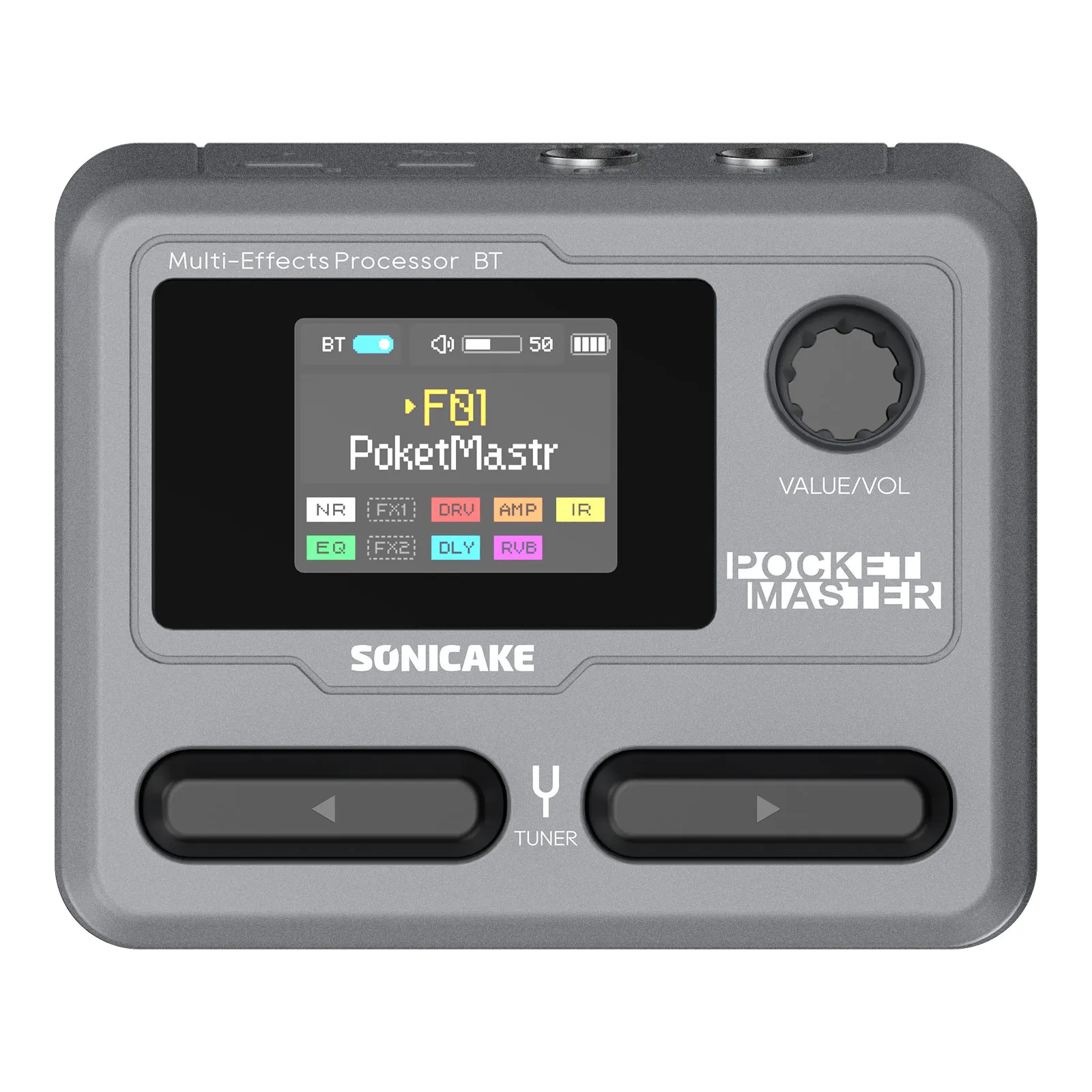 SONICAKE Pocket Master Mini Guitar Bass Amp Modeling IR Cabinets Multi-Effects 1.77" LCD color screen Built-in battery QME-10