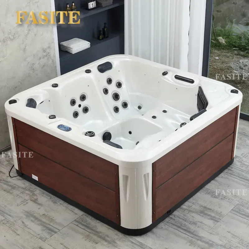 Multi-person Outdoor Surfing Wood Plastic Skirt Spa Soaking Bath