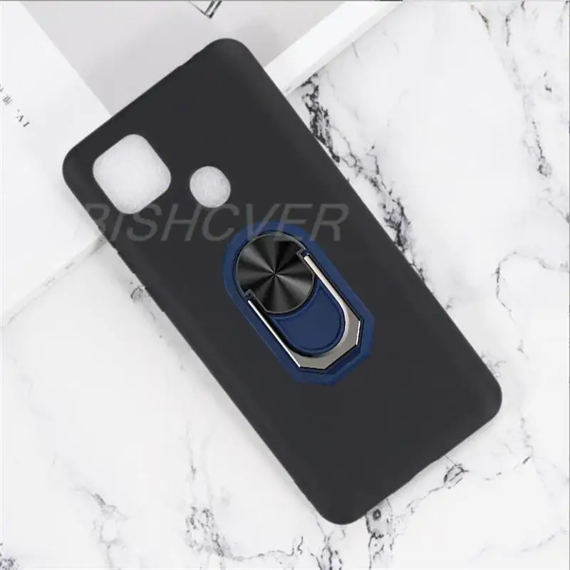 Magnet Phone Case For ZTE Blade 20 Smart Shockproof Soft TPU Silicone Cover For ZTE Blade 20 Smart Case With Ring Holder