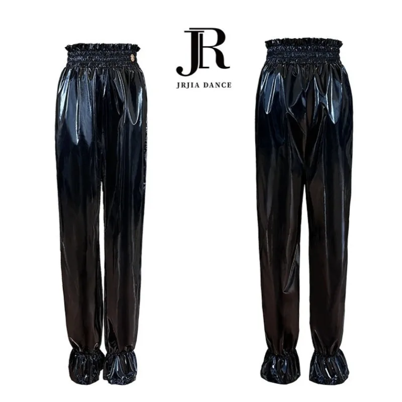 customized JIR with high waist sweat wicking slimming pants Latin dance training clothes locked temperature silver coated waist