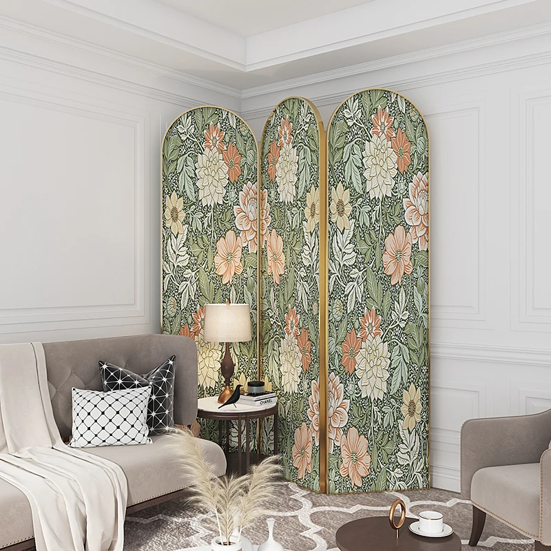 Nordic screen partition, living room French retro, folding mobile, bedroom modern