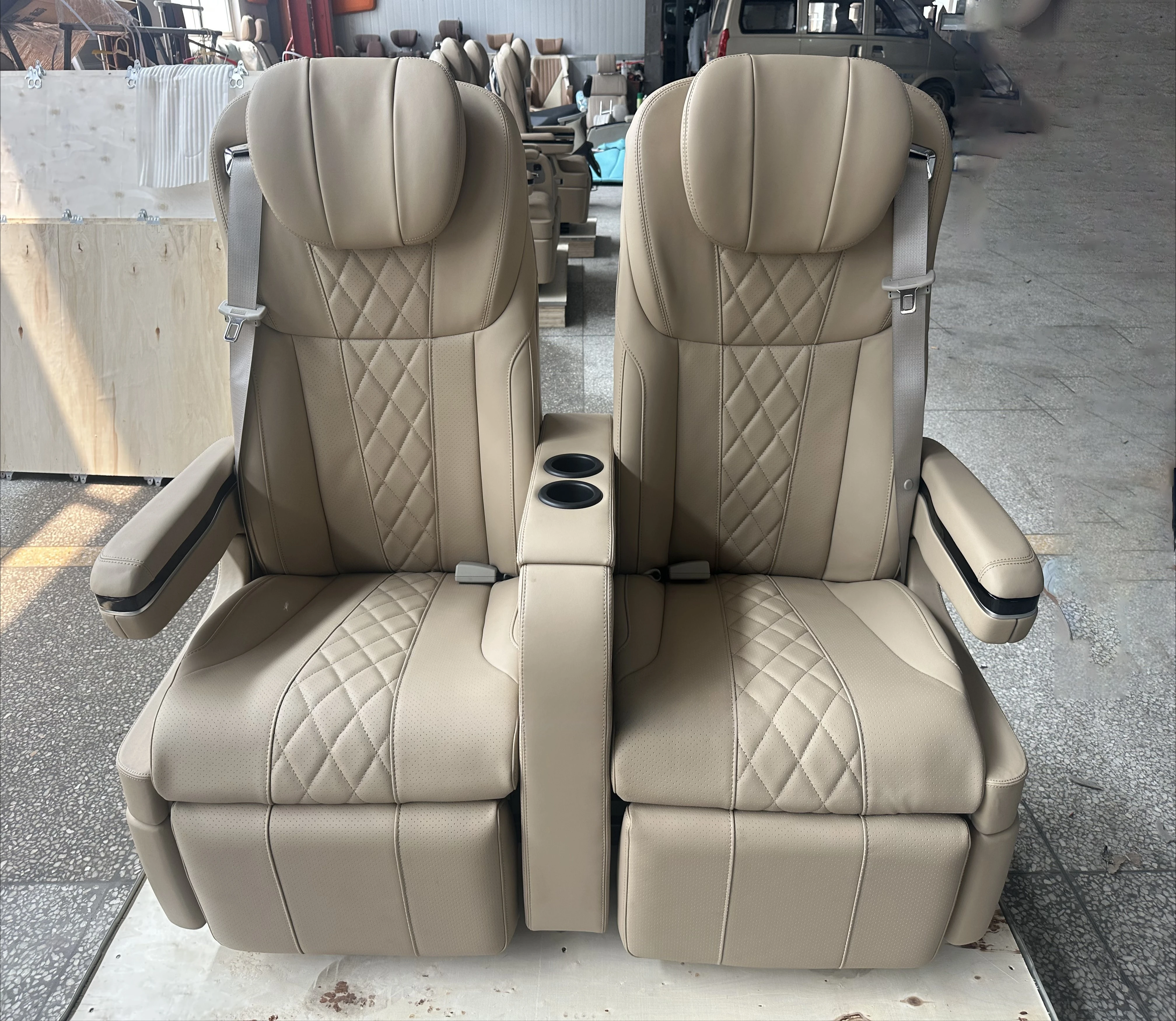 Comfortable Leather Business Car Seats for Van-Electric Control Luxury Waterproof Multifunctional Seats