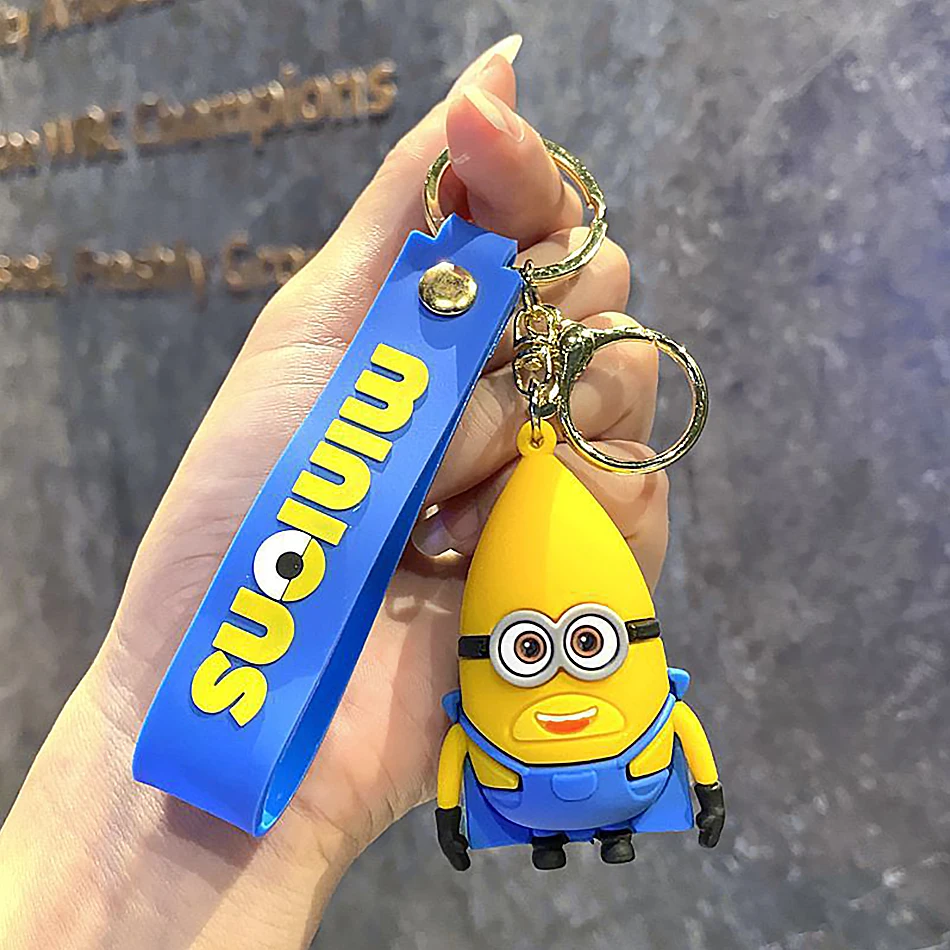 Minions 4 Despicable Me 4 porte-clés Figure pendentif poupée jouet mignon Cool dessin animé poupée jouet porte-clés sac d'école voiture clé modèle anniversaire