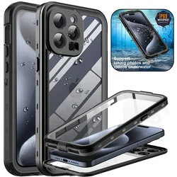 IP68 Shell box wasserdichte Hülle für iPhone 15 14 13 12 11 Pro max xr xs plus 8 7 Metall Aluminium Schwimm telefon Luxus abdeckung