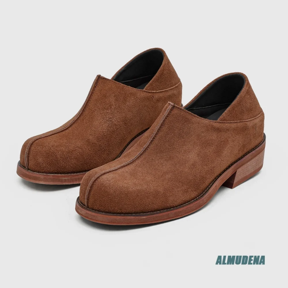 Retro Men's Low Top Slip On Fashion Low Block Heel Outdoor Spring Autumn New Comfort Versatile Street Minimal Daily Casual Shoes