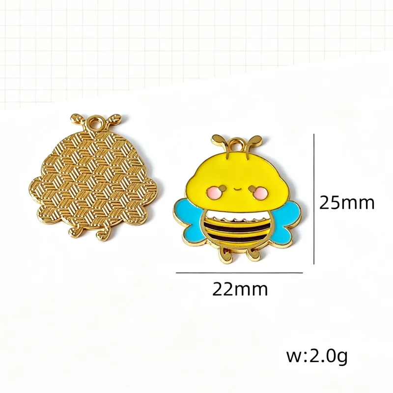 10pcs cartoon cute little animal lamb bee pendant DIY keychain necklace mobile phone chain accessory pendant