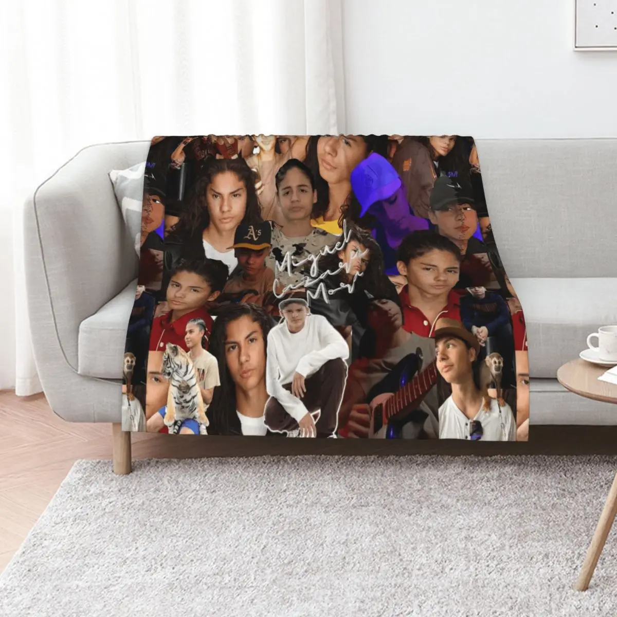 

Miguel Cazarez Mora Seamless Collage with Signature - 2 Throw Blanket Camping Custom Soft Big Flannels Blankets