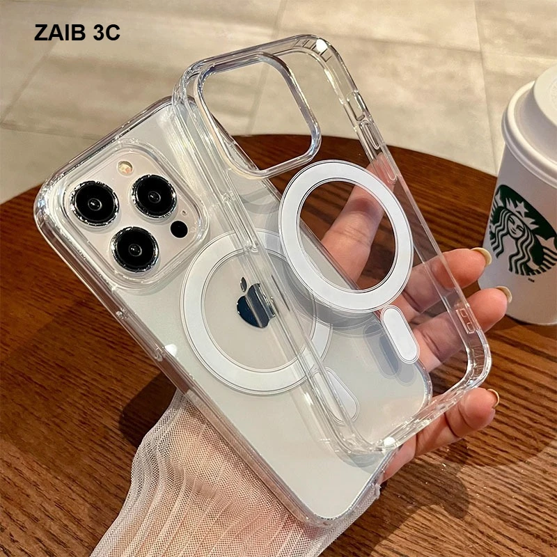 Transparent For Magesafe Magnetic Wireless Charge Case For iPhone 16 11 12 13 17 Air 15 Pro Max 14 Plus Mini Shockproof Cover