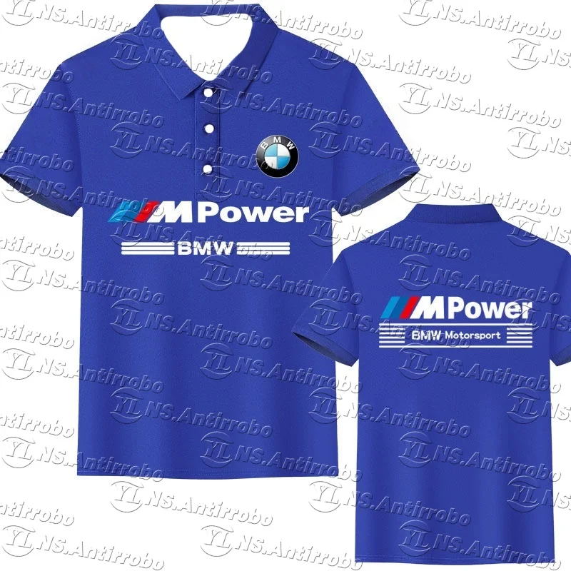 

2025-26 BMW Fashion Design Men's Short Sleeve Button Up Polo Shirt Top BMW Summer Comfortable Cool Collar Short Sleeve Cardigan