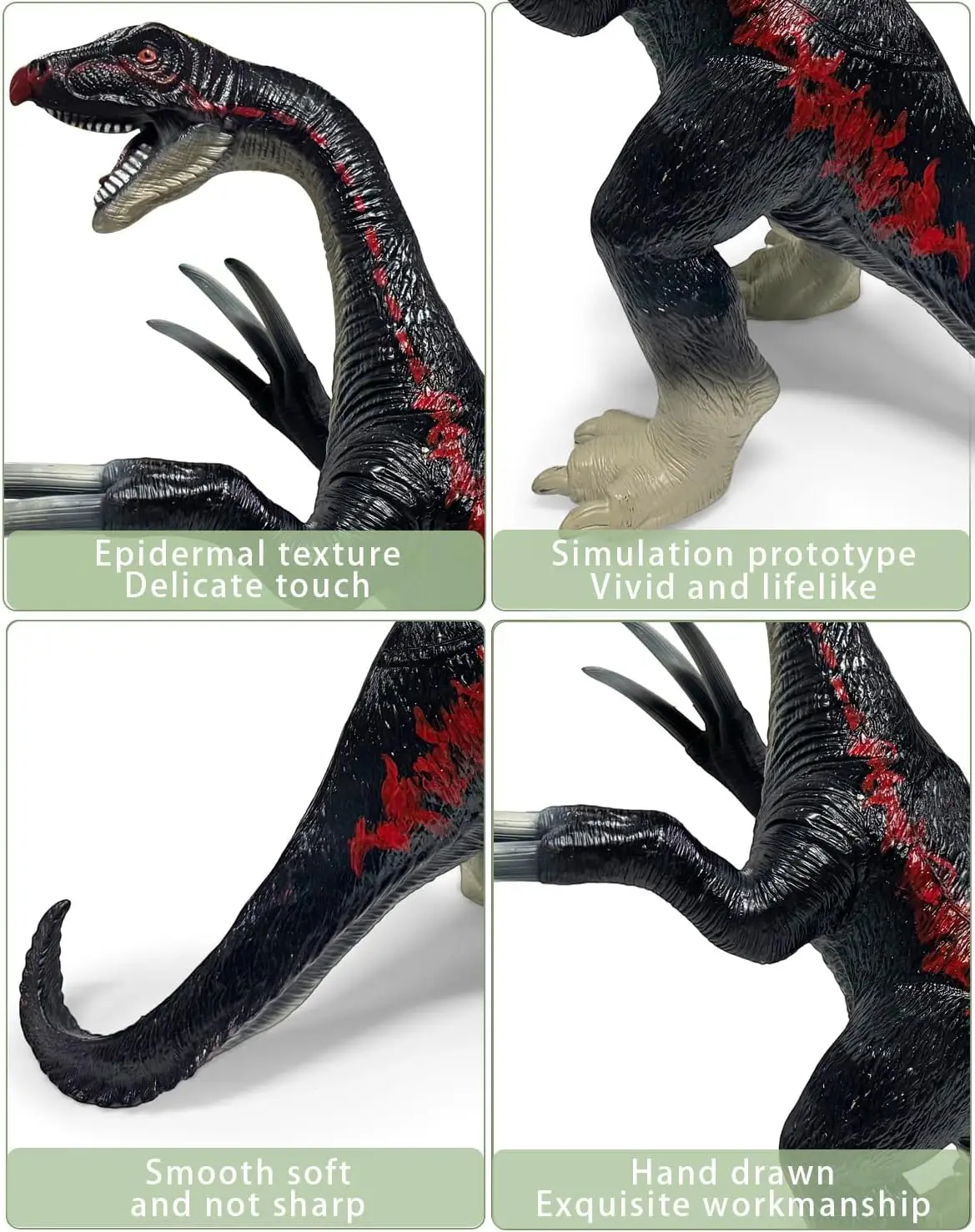 Grandi giocattoli di dinosauro per bambini, grandi action figure gonfiabili di dinosauro Therizinosaur da 29 pollici per i più piccoli, regali di compleanno per ragazzi e ragazze