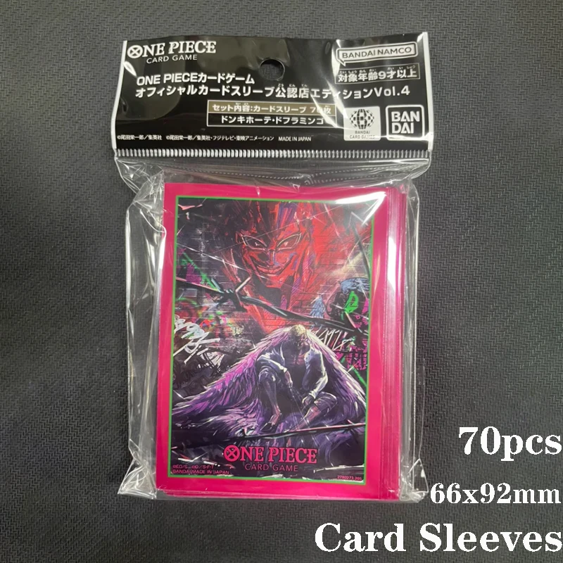 

70 шт. официальные цельные рукава для карт Donquixote Doflamingo 66x92 мм, защитные рукава в стиле аниме, дизайн Mingo, подарок для коллекционеров