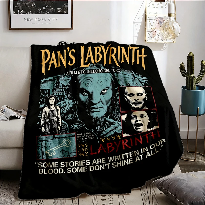 Pan's Labyrinth Dark Fantasy Film Soft Blanket, Guillermo del Toro Masterpiece Movie Graphic Comfy Blanket