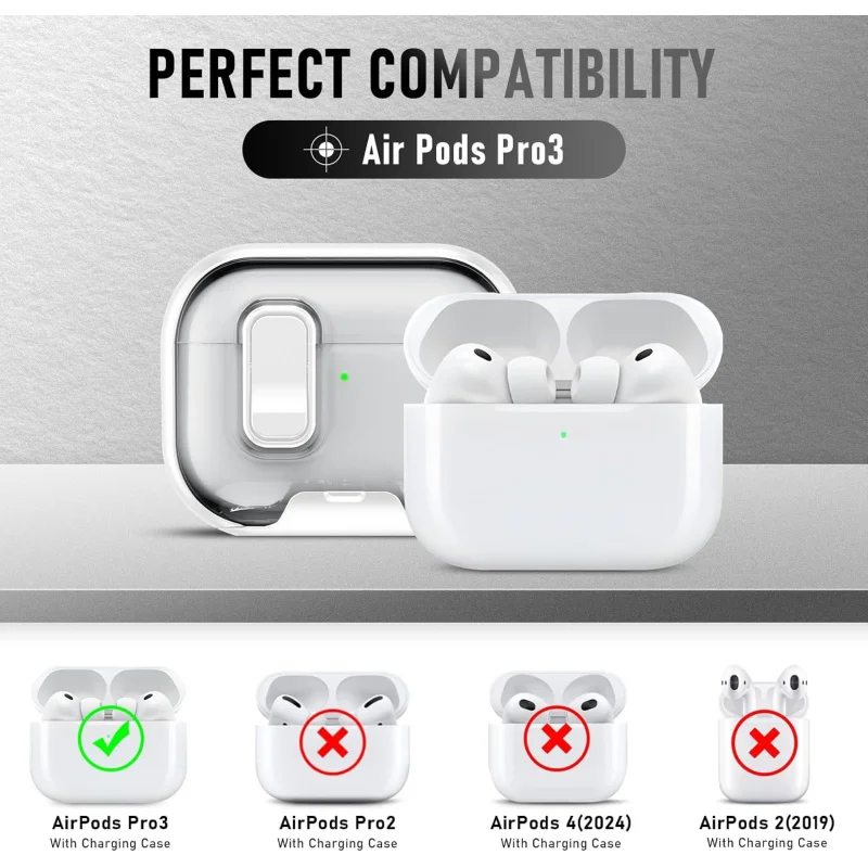 for Airpods 3 Pro3 Clear Case Stand Full Body Shockproof Silicone