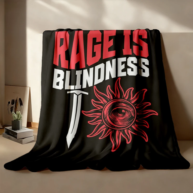 Rage is Blindness Vintage Flannel Blanket, Sun Eater Merch, book lover gift