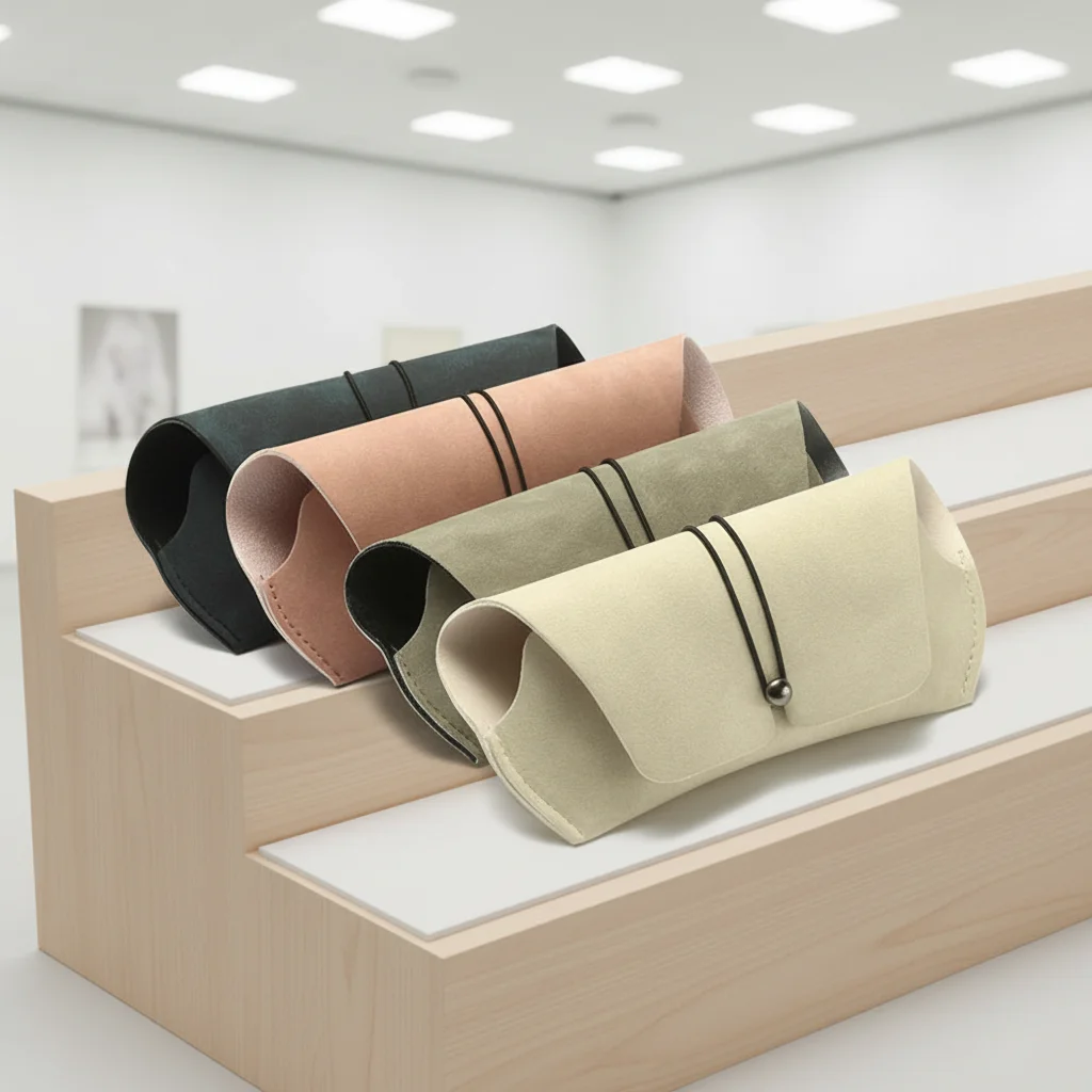 Fashion PU Leather Glasses Case Anti-knock Waterproof Sunglasses Storage Box with Pull Cord Eyeglasses Case Eyewear Accessories