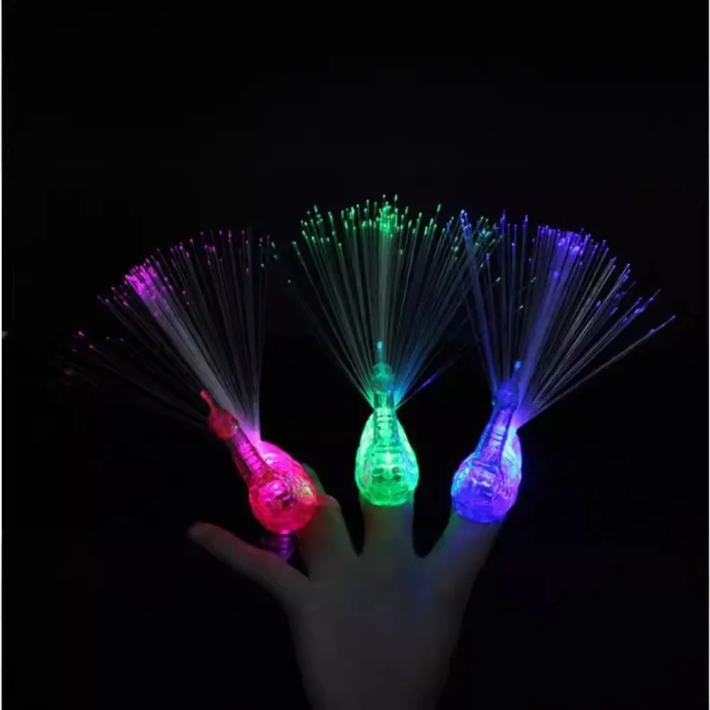 Nuovo lampeggiante LED dito pavone luce incandescente carino dito luce schermo aperto giocattoli luminosi decorazioni per la casa