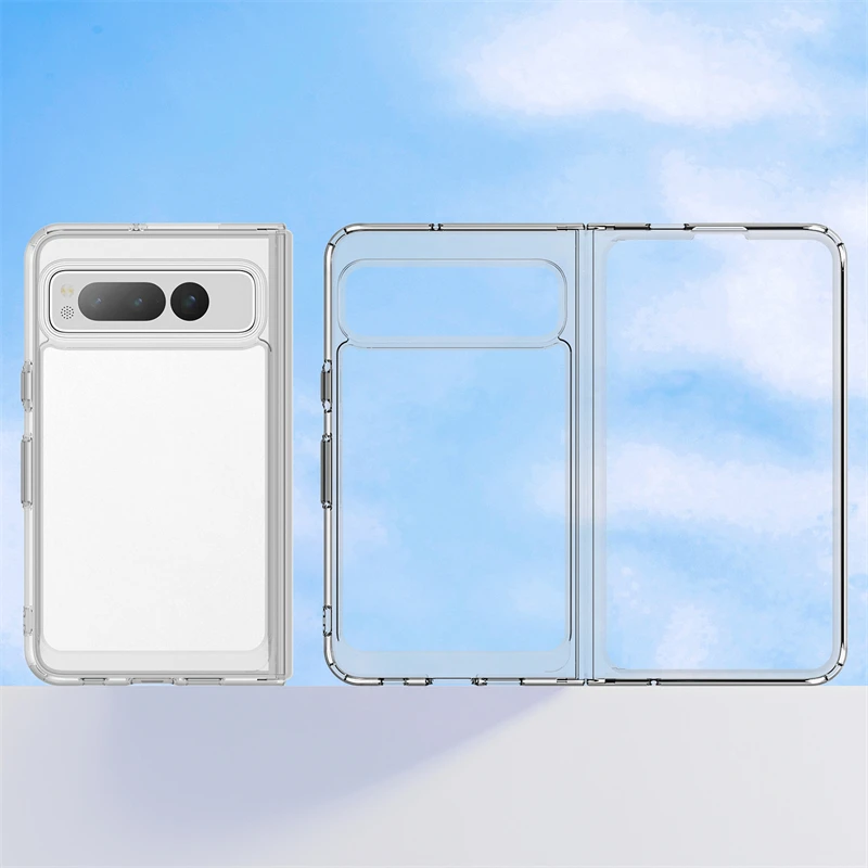 For Google Pixel Fold Case Luxury Silicone Clear Bumper For Pixel Fold Capa TPU Shockproof Case For Google Pixel Fold Cover