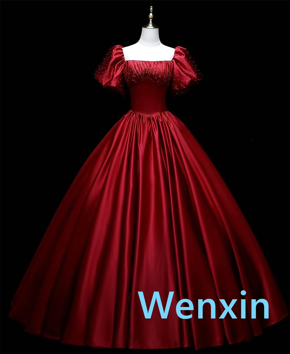 Robe de soirée en Satin rouge scintillant, personnalisée, délicate, sans bretelles, manches courtes, robes de célébrité, robes d'occasion spéciale à la mode