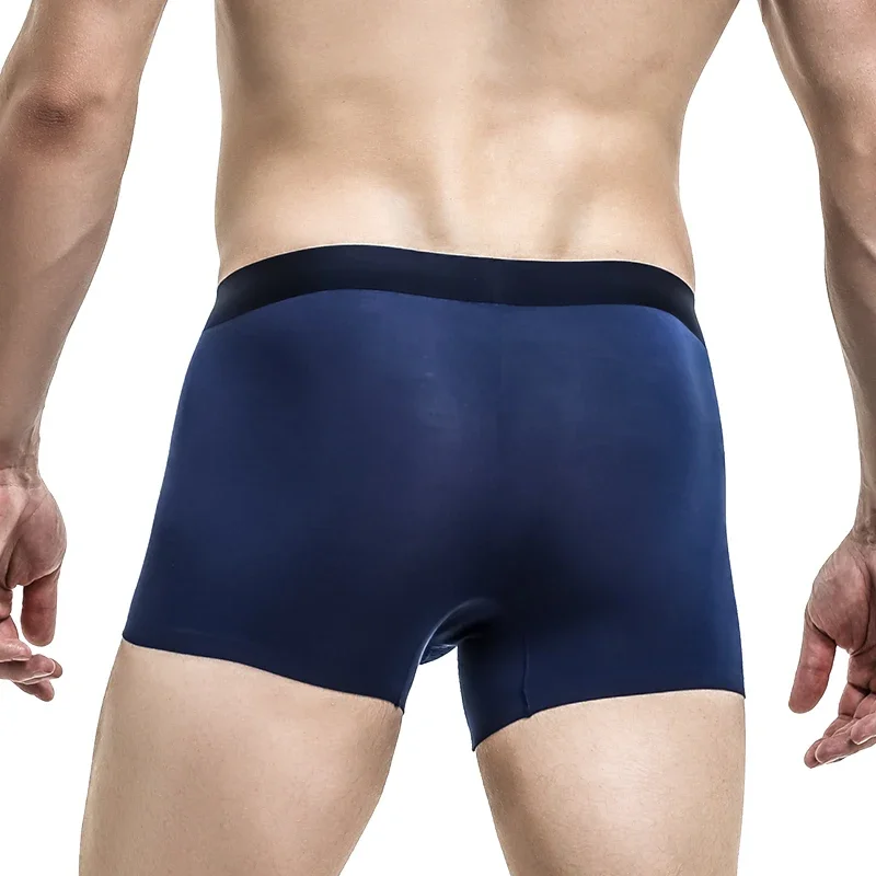 3 قطع ملابس داخلية للرجال، سراويل مسطحة منفصلة جافة ورطبة للرجال، نمط سفلي من الحرير الجليدي القابل للتنفس، دعم الصفن