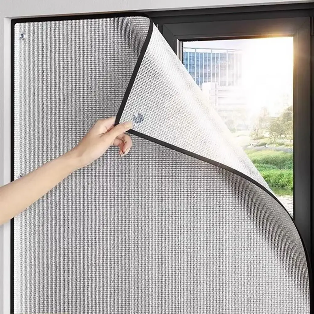 Aluminum Foil Window Insulation Film Double Side Anti-UV Window Sun Shade Film with Suction Cup Removable Sunshade Protector Pad