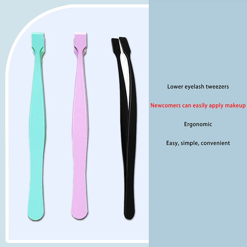 1 قطعة ملقط رمش السفلي عيون الملقط عالية الدقة المحمولة رمش أداة خاصة الملقط DIY بها بنفسك الرموش قضيب ماكياج أداة