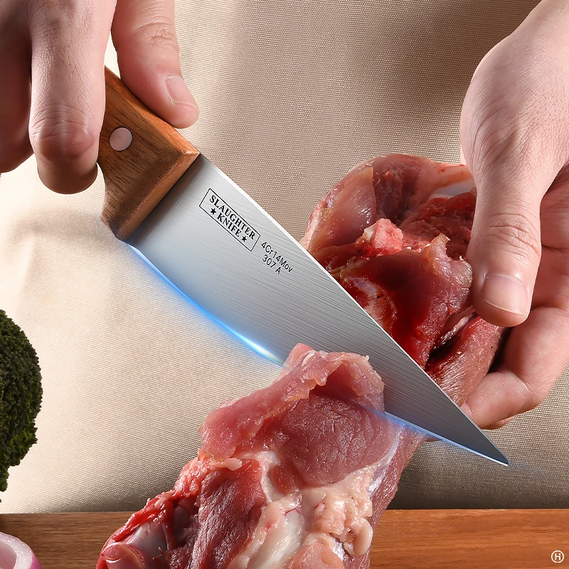 

Кухонная мясорубка, нарезка для костей шеф-повара, машина для очистки фруктов из нержавеющей стали, нарезка для мяса, свинина, говядина, рыба, деревянная ручка U9195