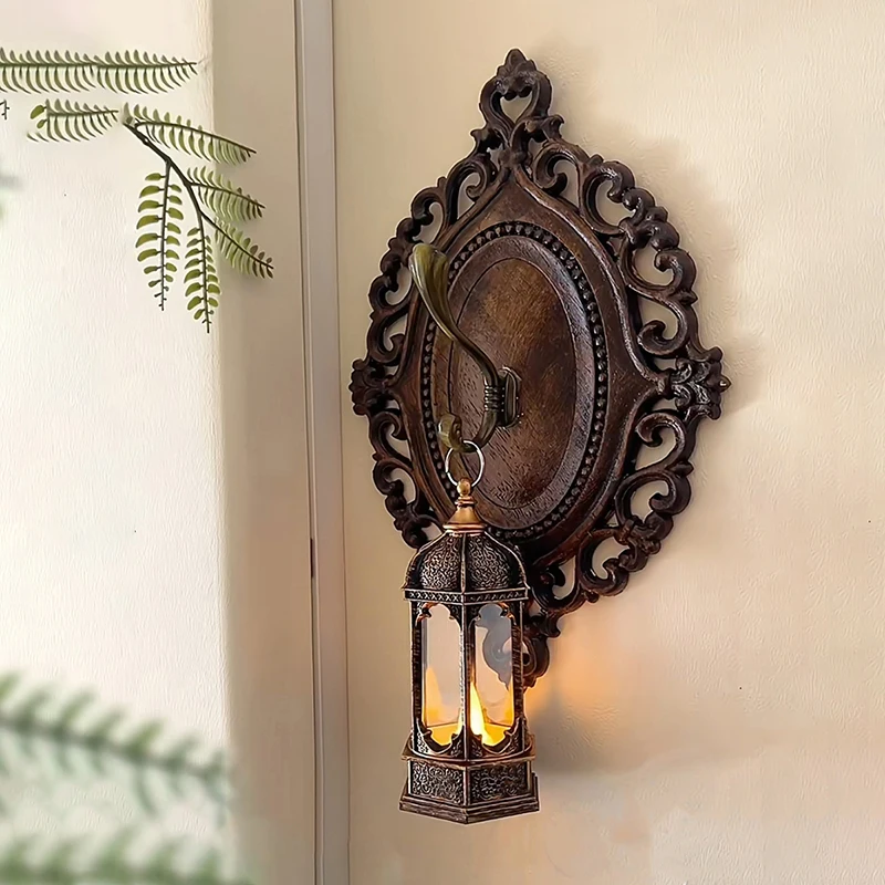 

Vintage high-end European wall decoration crafts decorative wall wood decoration hanging pictures round French flower wood