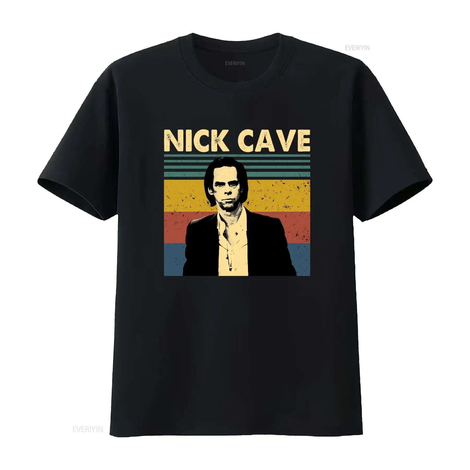 Футболка Nick Cave в ретро-стиле для любителей музыки, винтажная, с эффектом потертости, стильная, повседневная, унисекс, с небольшим графическим принтом, удобная.
