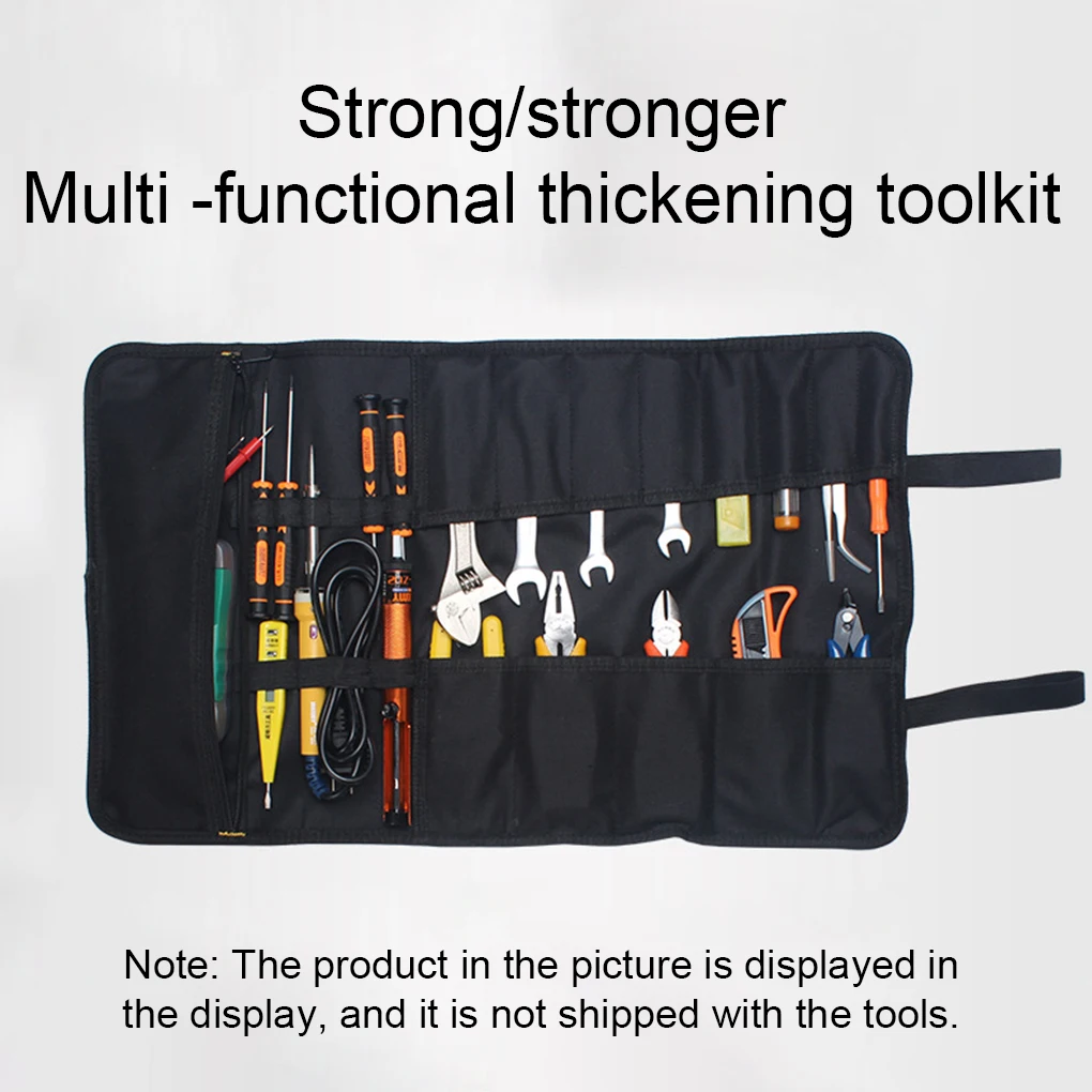 Multi-pocket Tool Bags Portable And Tear Resistant Outdoor Tools Waterproof Storage Hand Roller Black yellow edge