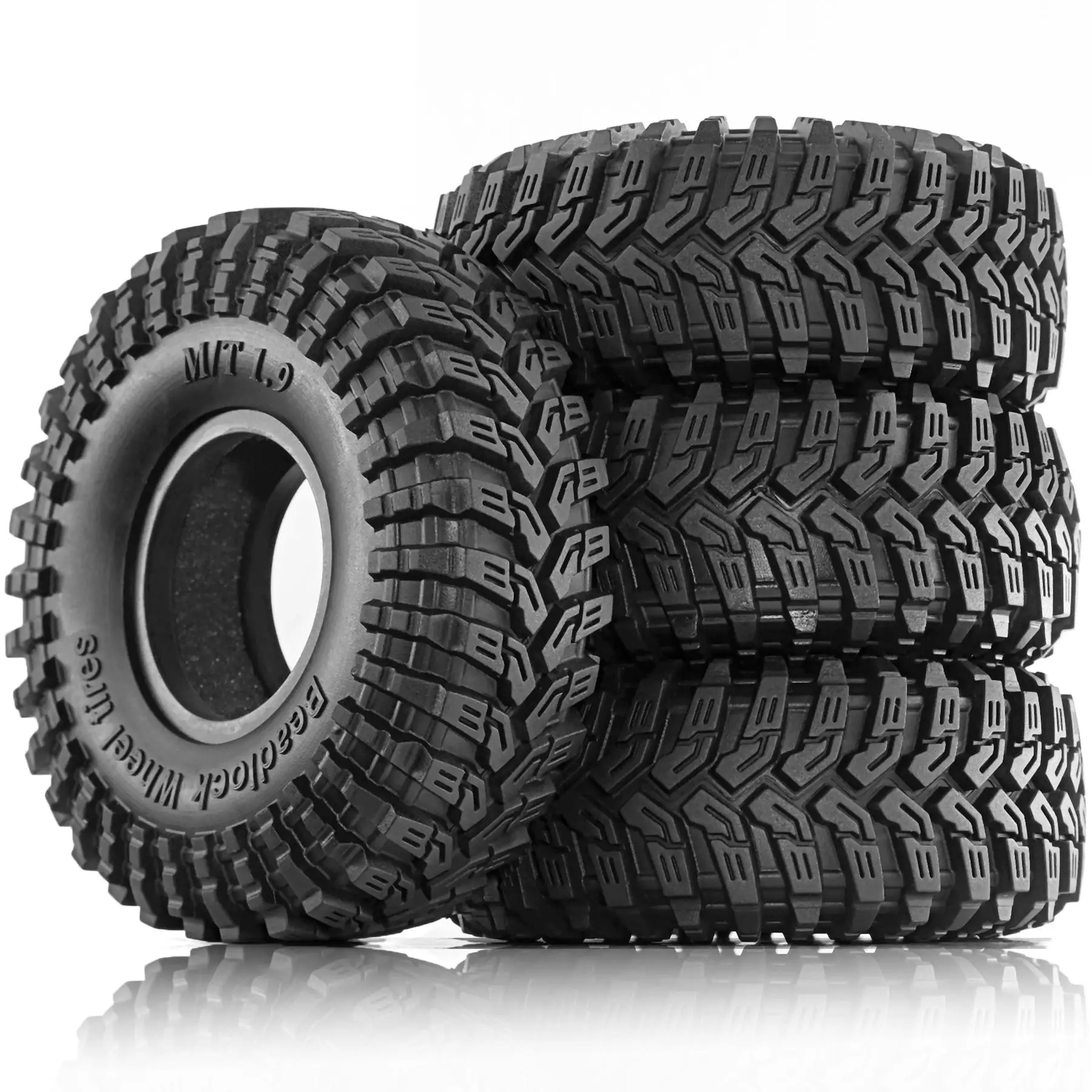 4pcs 1.9 Inch Rubber Tyre 115*45mm For 1/10 Rc Crawler Car Traxx/as Trx6 Axial Scx10 Wraith Scx10 Yikong Rgt Wrangler 1.9 Wheel