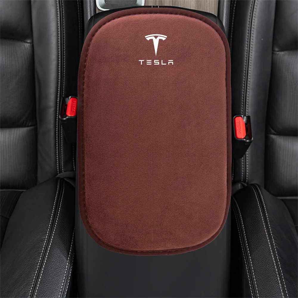 Car Center Console Fur Pad Armrest Box Non-slip Protector Cover For Tesla Model Y Model 3 2017-2023/MODEL3 Highland 2024 Model S