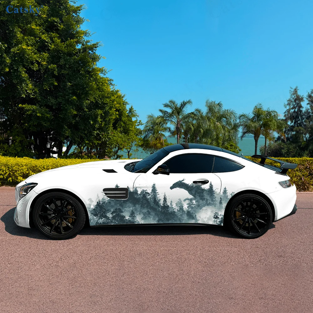 

Huge Flying Dragon Forest Car Side Sticker Decor,PVC Waterproof Scratch Resistant Decal,Car Protection,Auto Accessories Gift