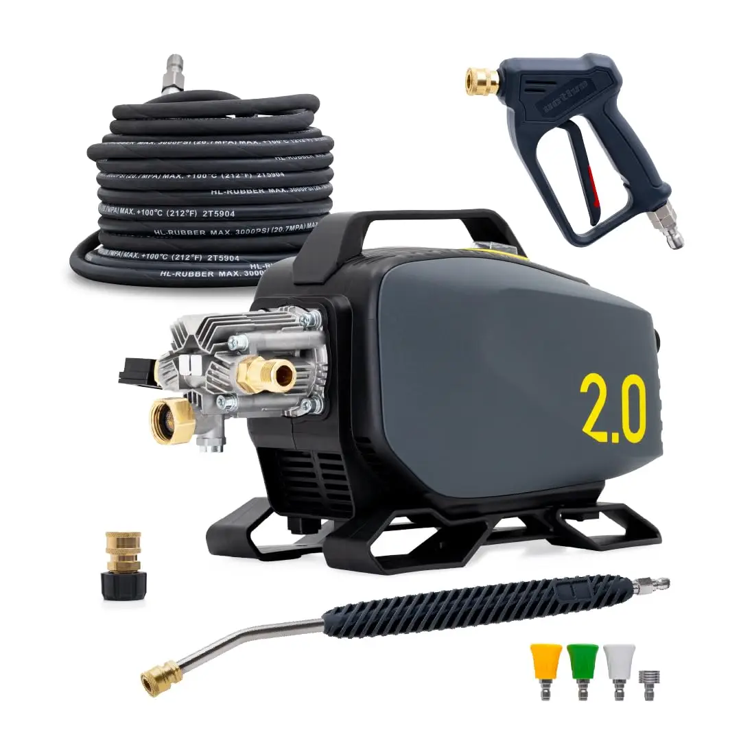 2.0 GPM Electric Pressure Washer Full Kit for DIY Home Car Wash & Detailing, Custom