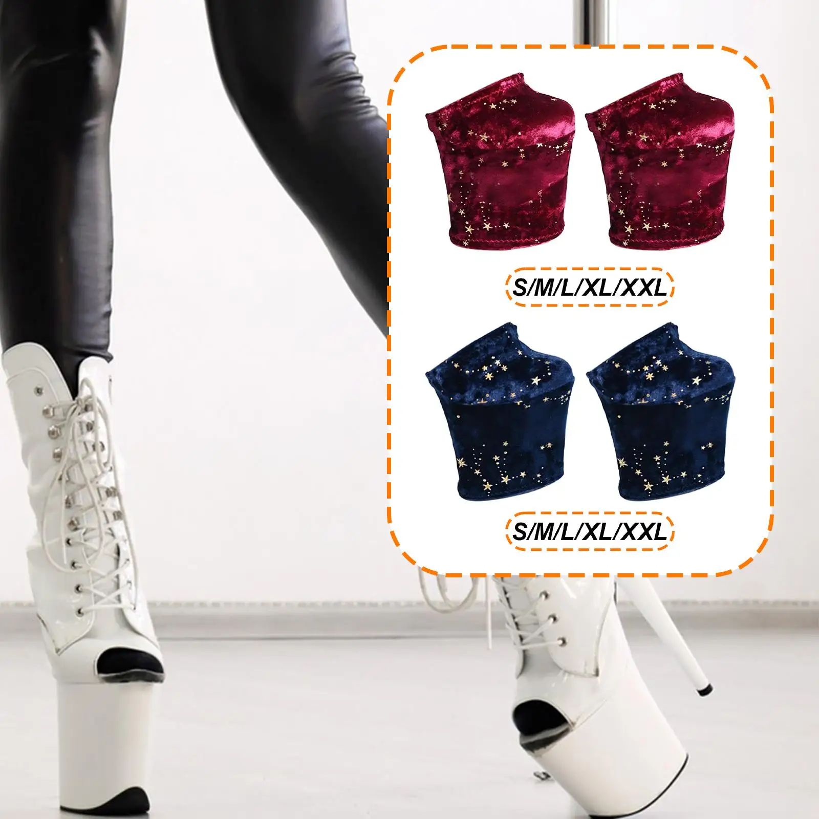 Pole Dance Shoe Protectors on Smooth Floors Stylish Star Pattern Exotic Shoe Covers High Heel Protector for 8 inch Heels