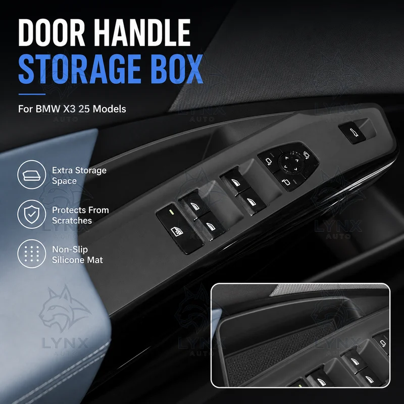 For BMW X3 25 Models Car Door Handle Storage Box Silicone Protective Non-Slip Mat Automotive Accessories Upgrade Parts