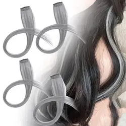 4 Pieces Hanging Ear Dyed Wig for Women Hair Accessories Daily Hairpiece Fashionable Seamless Colored Hair Extensions Hair Clips