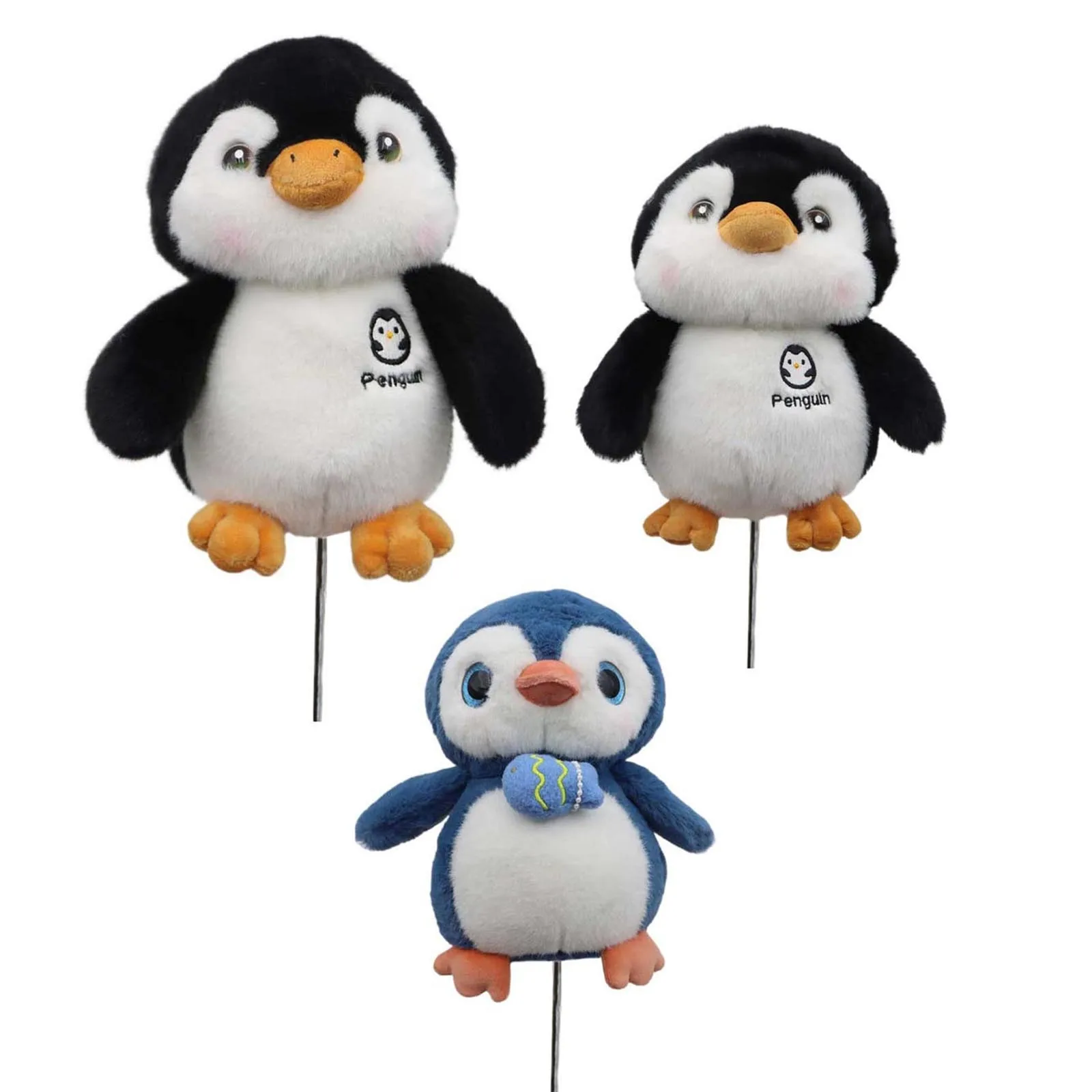 Cute Plush Penguin Golf Club Head Cover Driver Fairway Wood Protector Club Headcover for Golfing